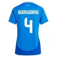 Maglia Calcio Italia Alessandro Buongiorno #4 Prima Divisa Donna Europei 2024 Manica Corta